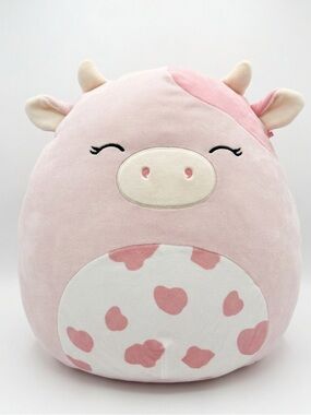 Squishmallows KellyToys Jumbo Plush Pink Cow Stuffed Animal Hearts 16 Inch Big